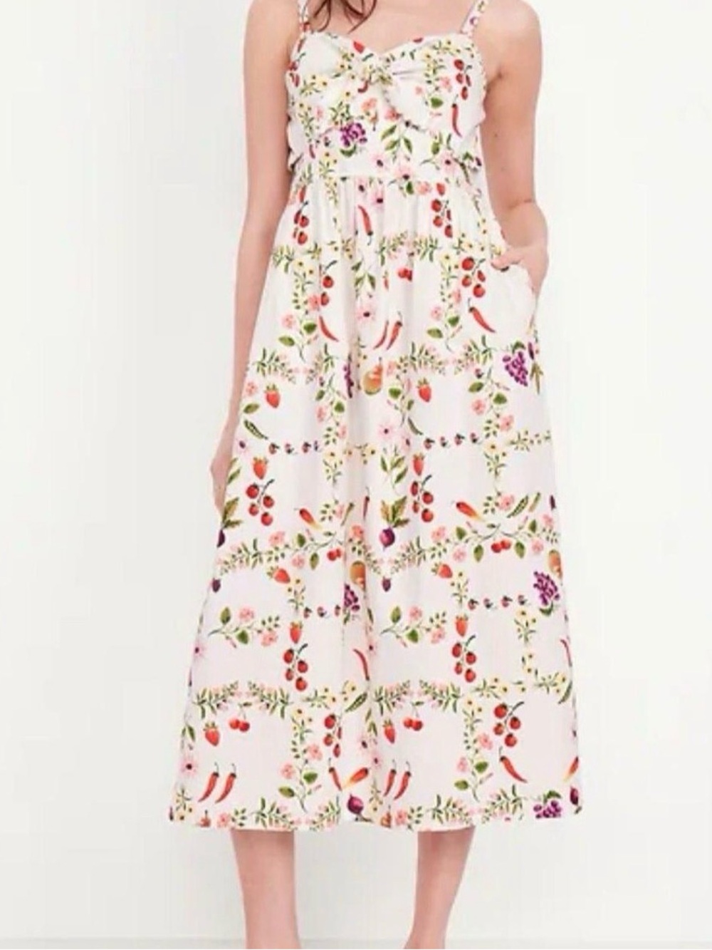 Old Navy Sundress with Multicolor Fruit & Floral Print